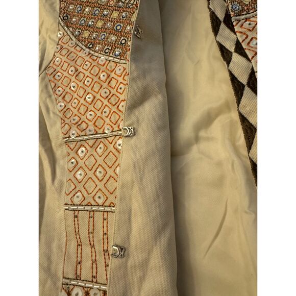 Chico's Beaded Sequined Fully Lined 3/4 Sleeve Jacket - Sz 3 (XL/16) - Picture 6 of 16